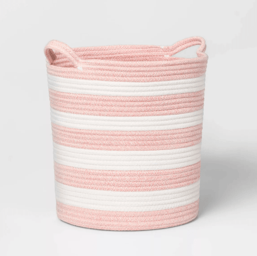 Striped Coiled Kids' Rope Basket - Wichita Home Outlet