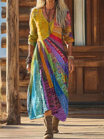 Verity - Printed Bohemian Dress