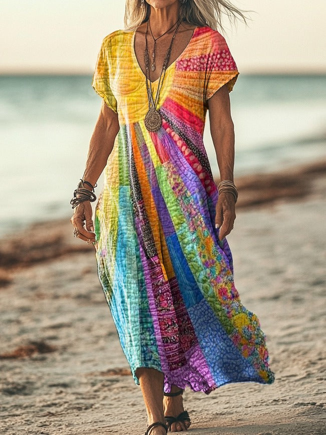 Verity - Printed Bohemian Dress