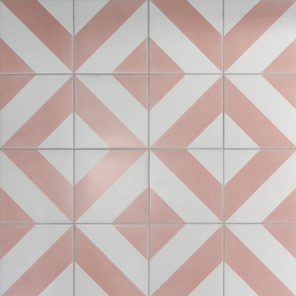 Zebra Pink 22.3 x 22.3cm Porcelain Pattern Tile - 1.15 sqm perbox